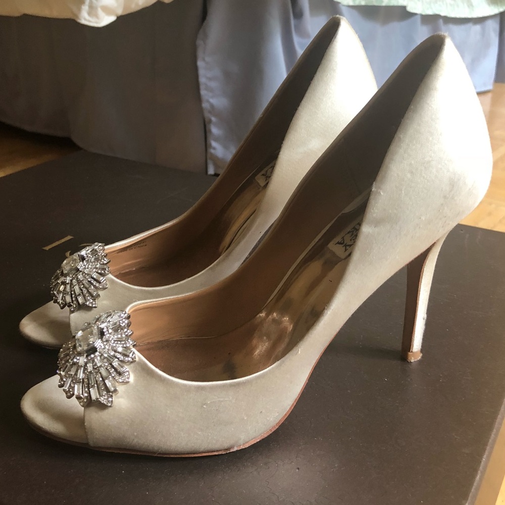 Bagley Mischka Bridal Crystal Peep Toes